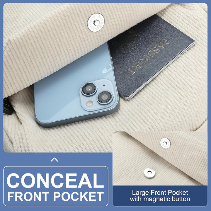 Beige lightweight laptop bag. Water-resistant, multiple organized compartments for travel & daily use.