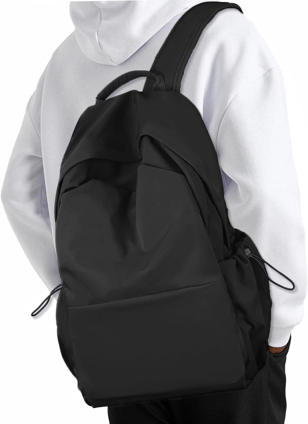 Durable beige school backpack. Water-resistant, organized compartments, lightweight for students.