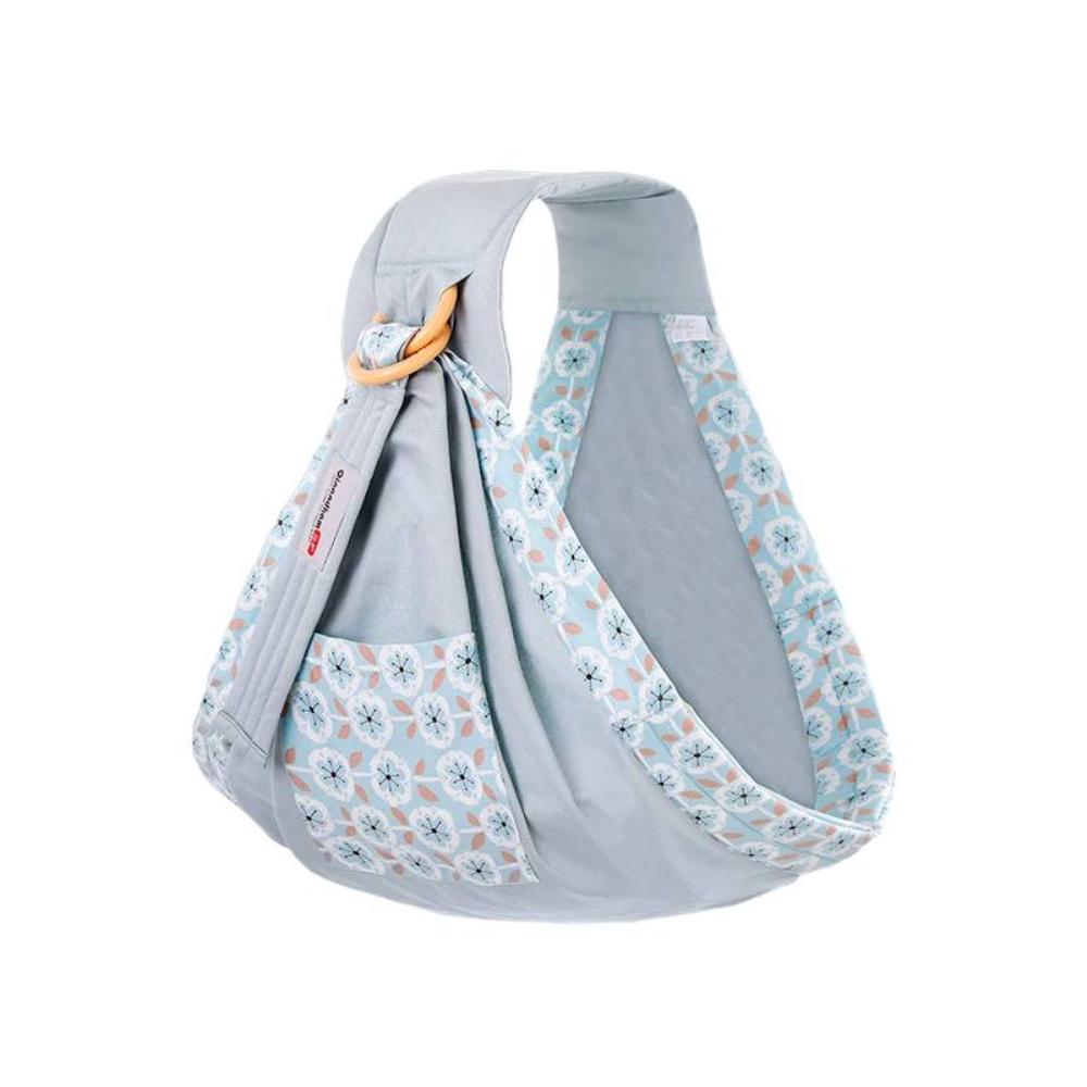 Soft cotton infant wrap carrier, ergonomic & multi-use as a discreet nursing cover & newborn essential.
