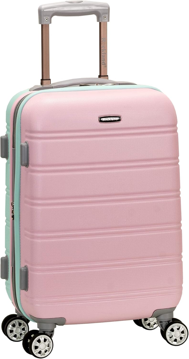 Unisex Cotton Candy hardside carry-on spinner luggage. Lightweight & expandable for easy travel.