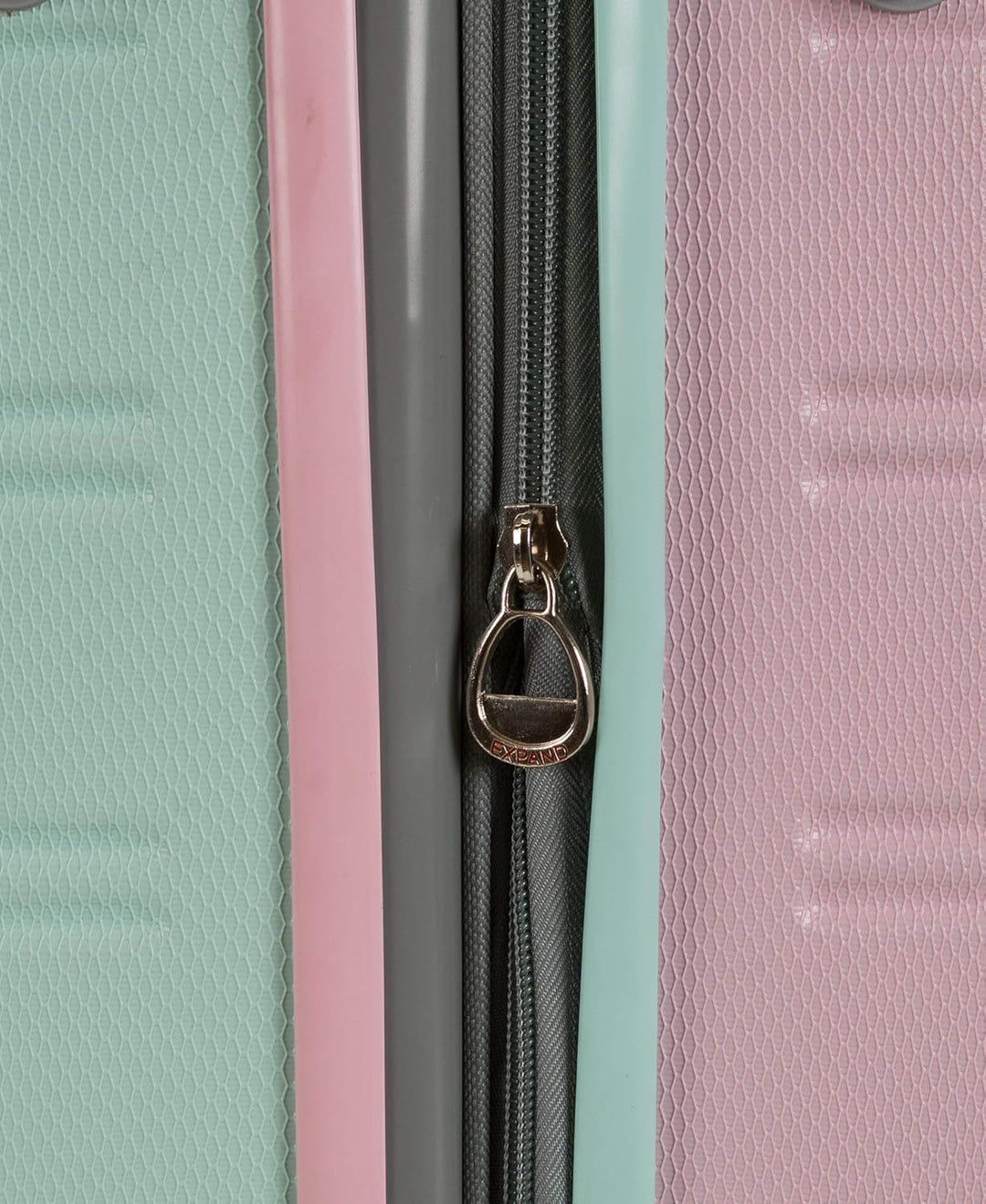 Cotton Candy pink expandable hardside carry-on spinner. Perfect lightweight travel luggage.
