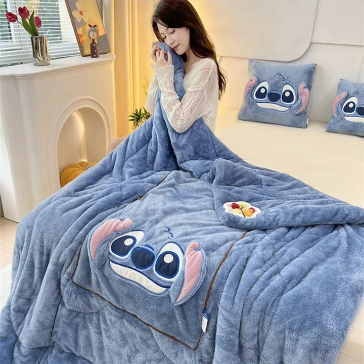 Soft fleece blanket and cushion combo, designed for ultimate coziness, a perfect gift for all ages.