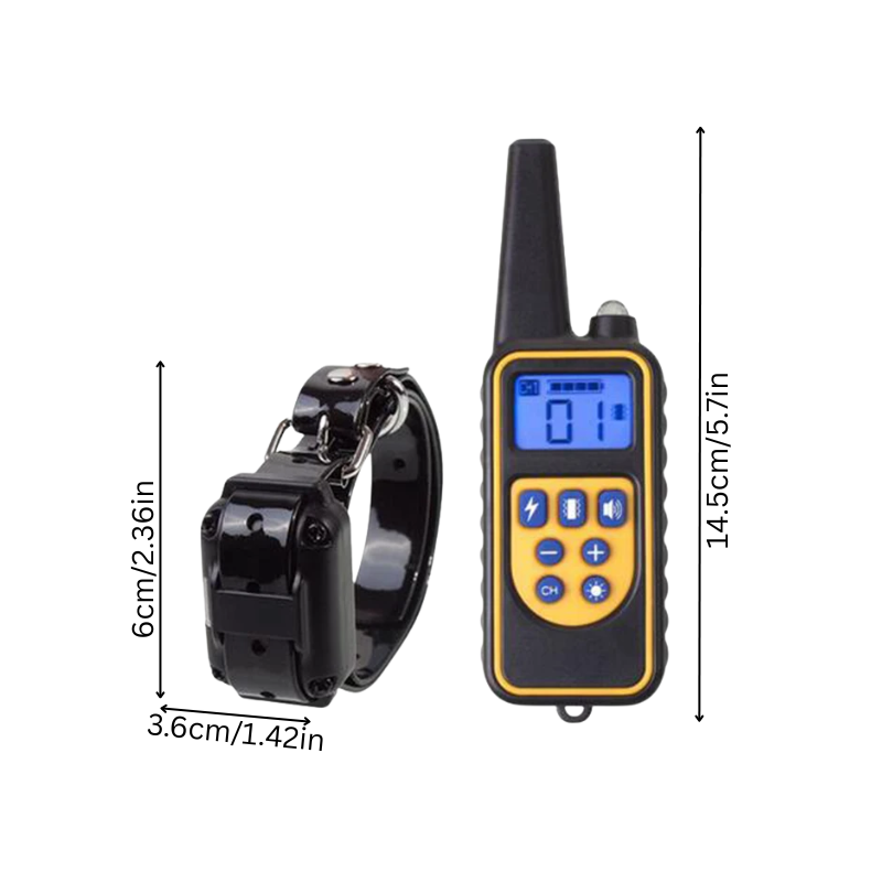 Remote dog training collar with multiple levels for gentle behavior correction. Waterproof & supports multi-dog training.