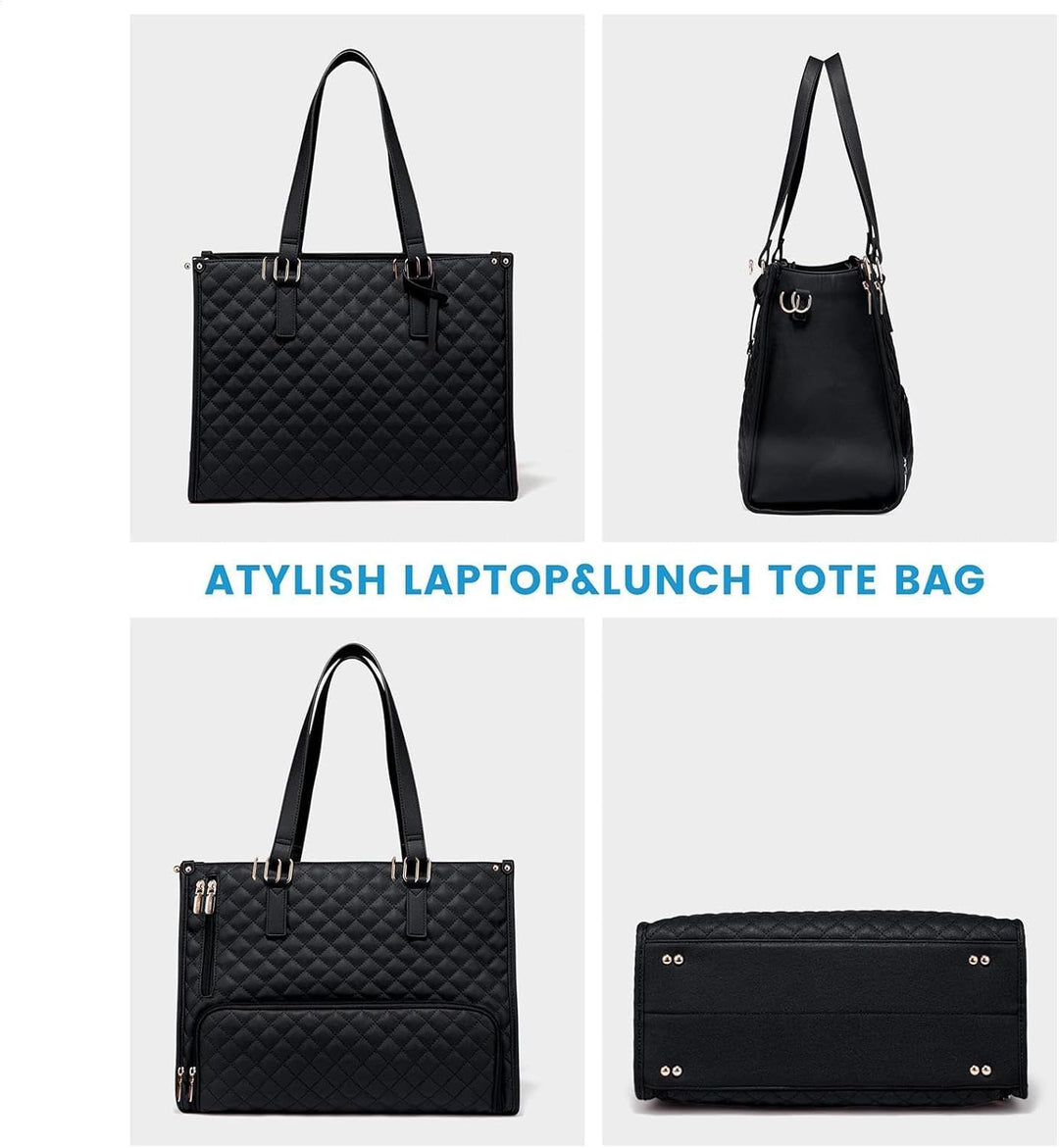 Spacious unisex insulated tote for lunch & laptop. Practical work bag, travel tote, or daily organizer.