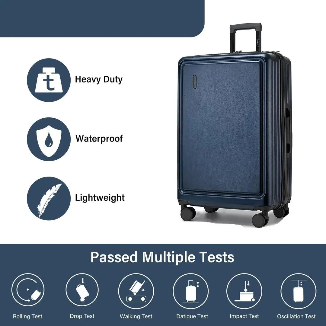 Denver hardshell spinner suitcase with smooth-rolling wheels for easy, durable travel & secure luggage.