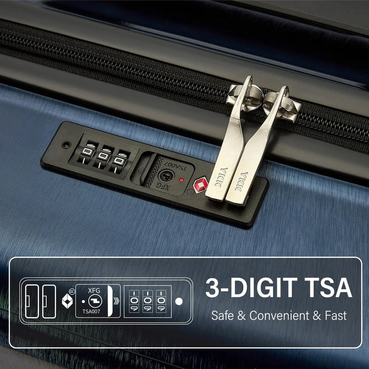 Durable hardshell suitcase for secure, worry-free travel. Unisex spinner luggage, great for checked bags.