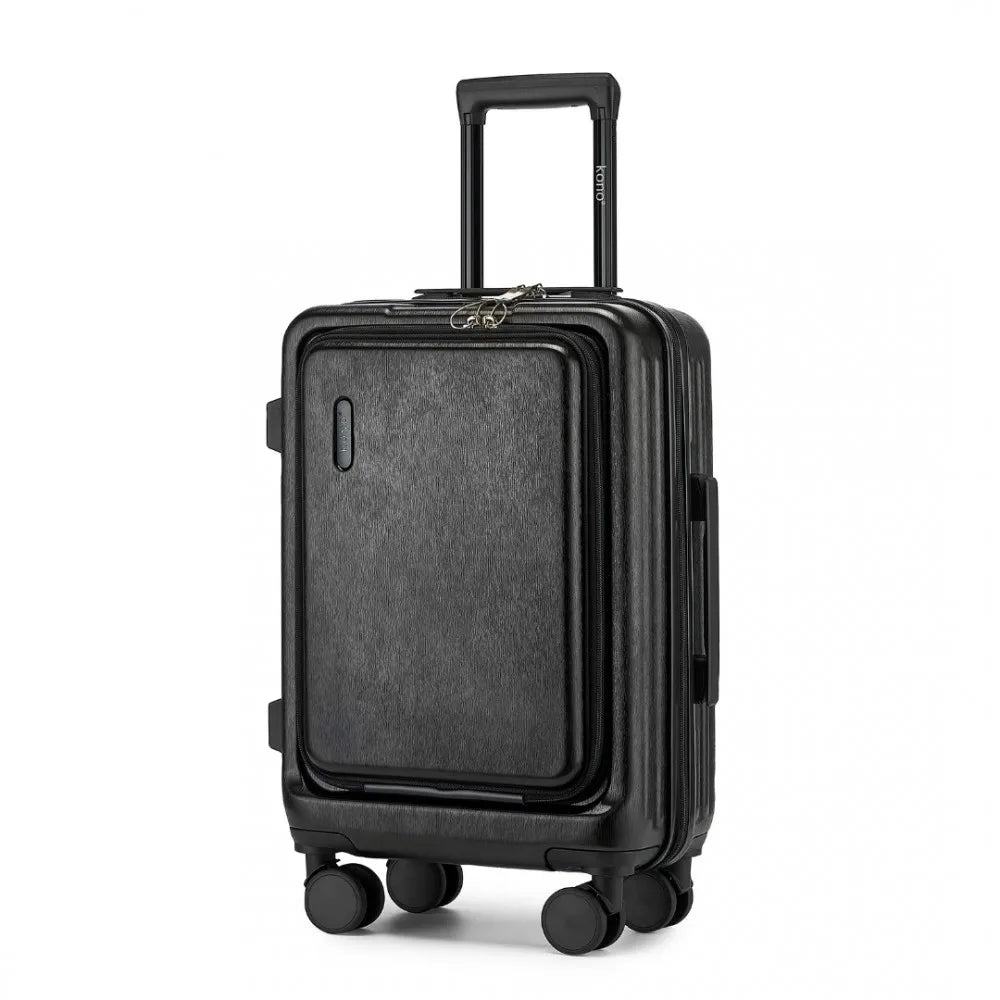 Durable hardshell spinner suitcase, secure luggage for travel. Unisex design for carry-on or checked baggage.
