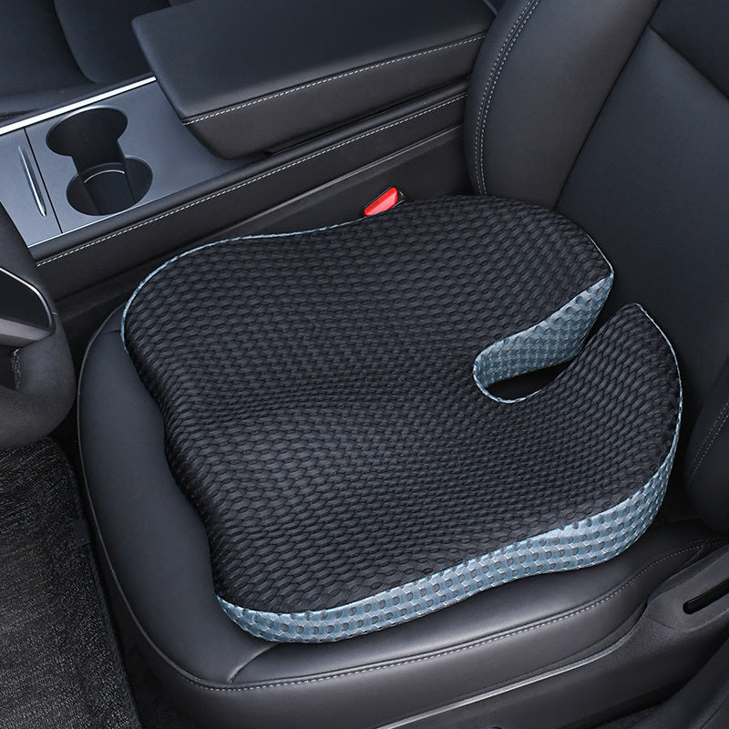 Unisex ergonomic memory foam car seat cushion for tailbone pain relief & posture support. Ideal for driving & office.