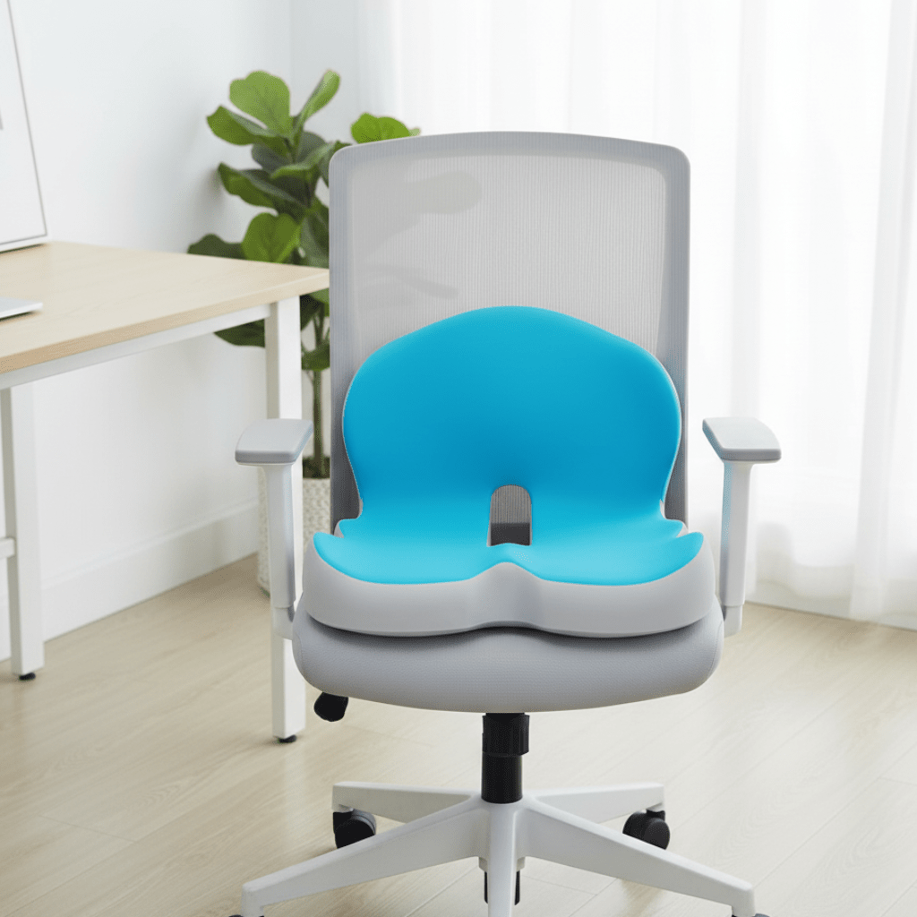 Unisex ergonomic memory foam seat cushion for office chair & car. Pain relief & comfort.