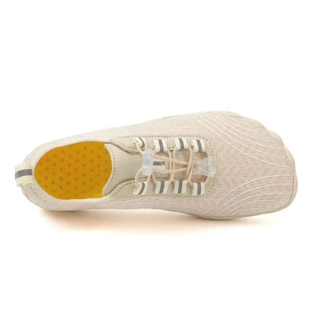 Wide toe box lace-up barefoot shoes, unisex, ensuring natural movement & flexibility.