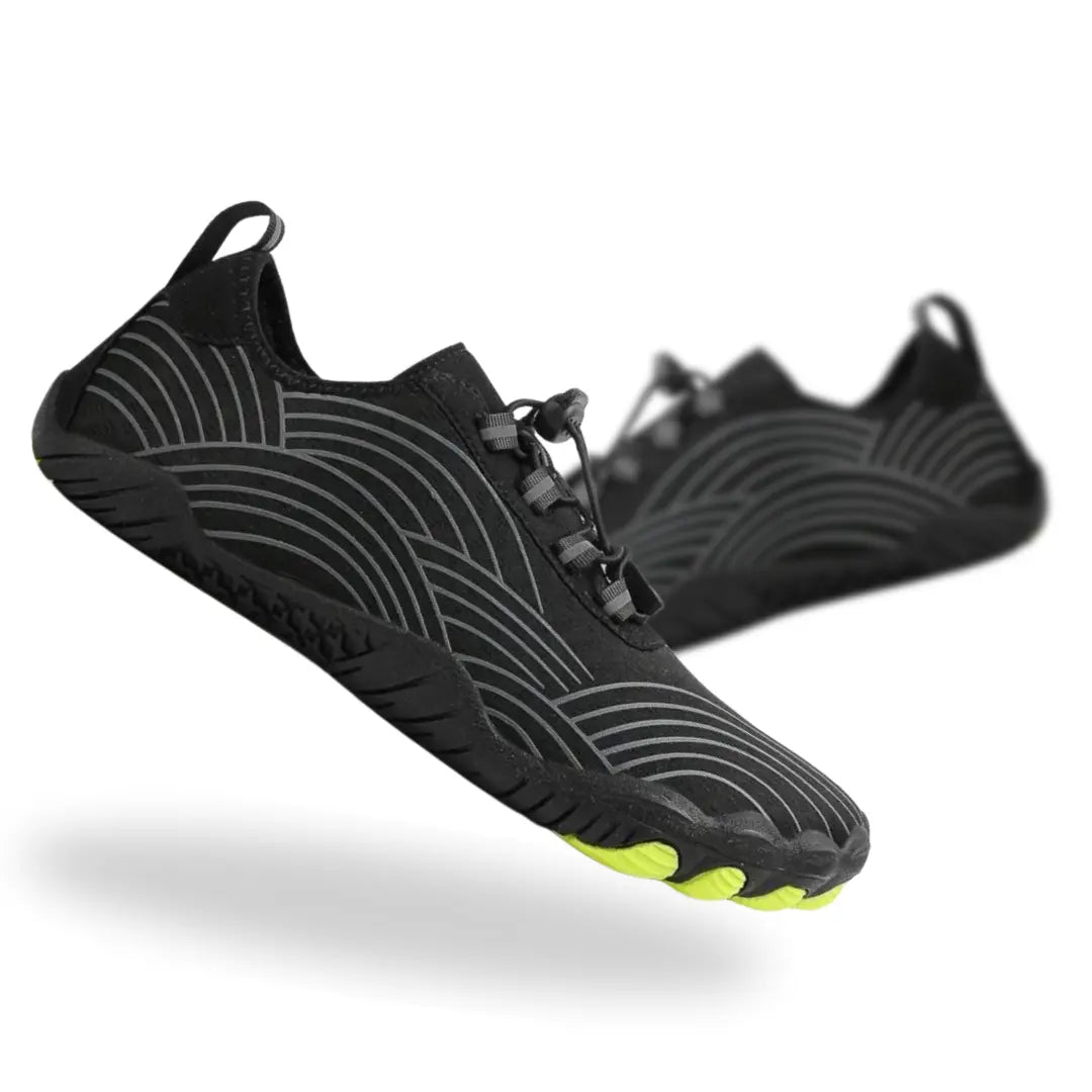 Promote foot health with these lace-up barefoot shoes, unisex, ideal for natural movement.