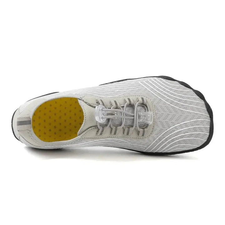 Stylish unisex lace-up barefoot shoes, minimalist design for natural daily wear.