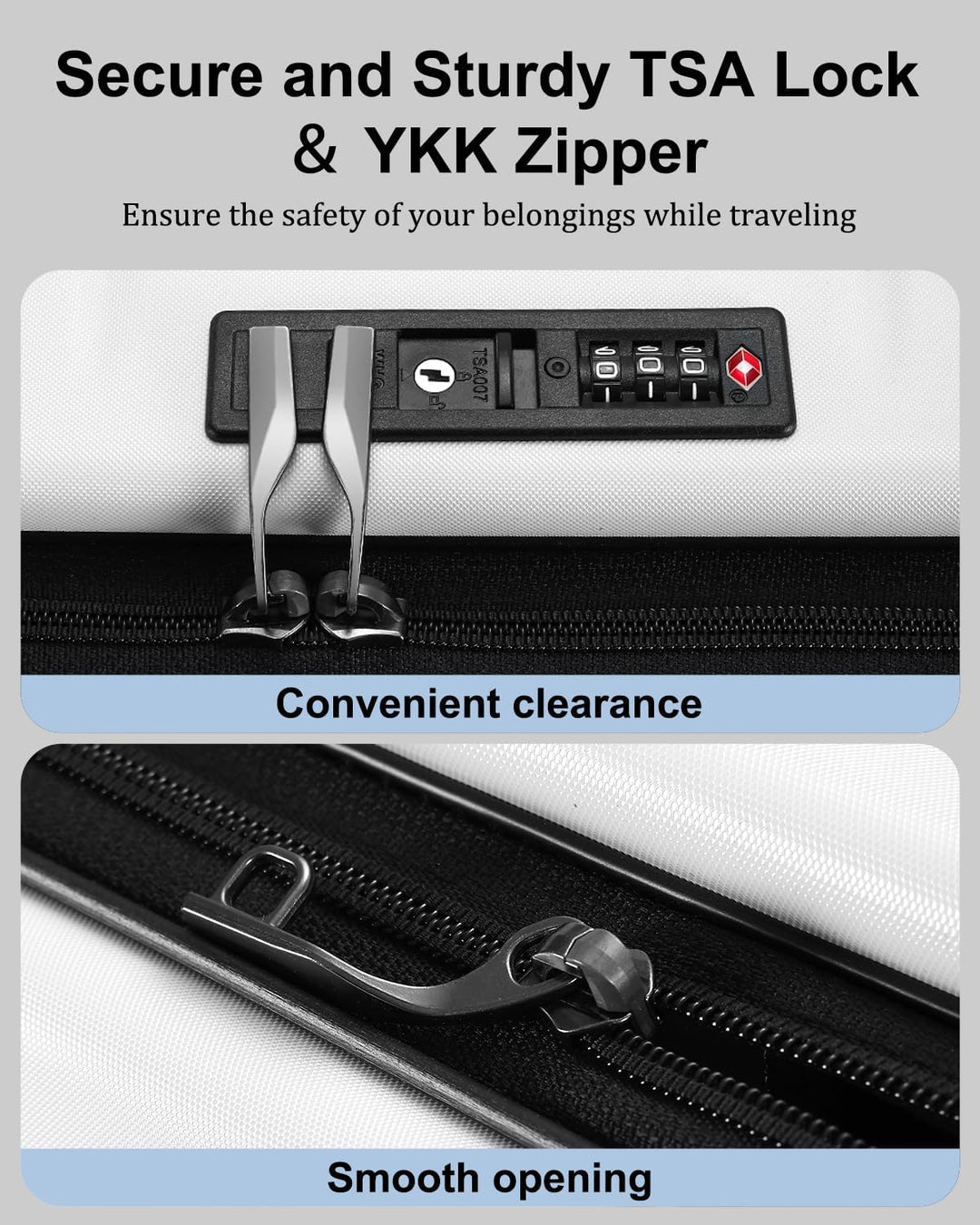 Optimized unisex expandable hard shell carry-on, front pocket for documents, TSA lock security.