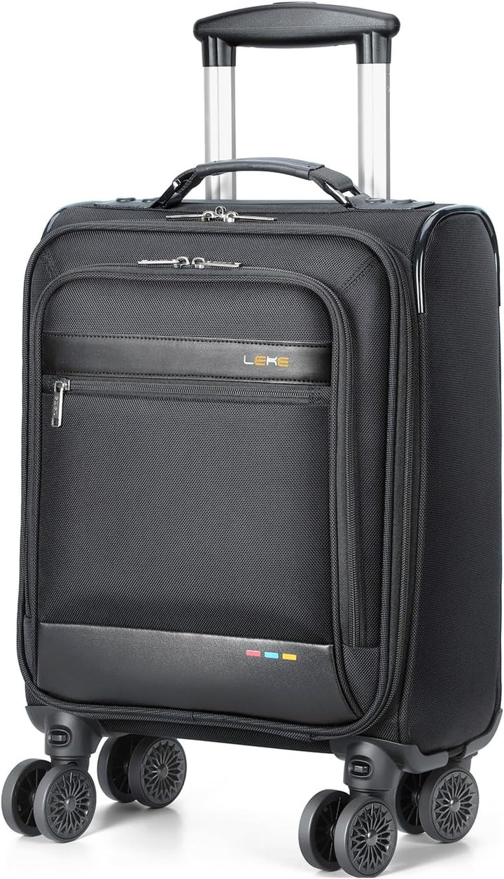 Unisex expandable softside carry-on suitcase with smooth wheels, lightweight & airline approved for easy travel.