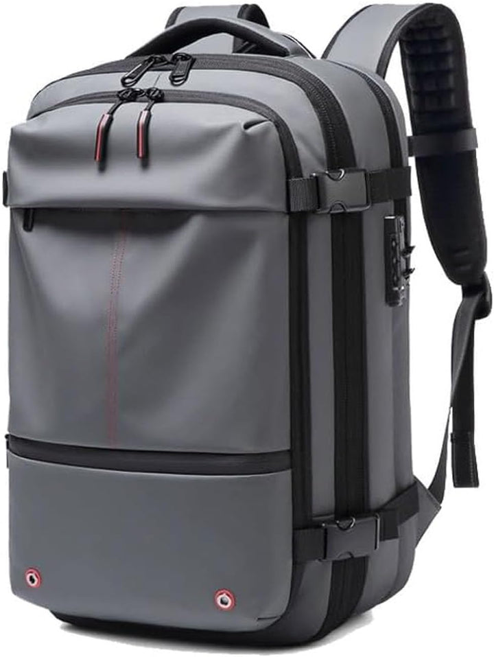 Versatile unisex travel backpack, expandable, anti-theft, wet compartment. Ideal compression bag for trips.