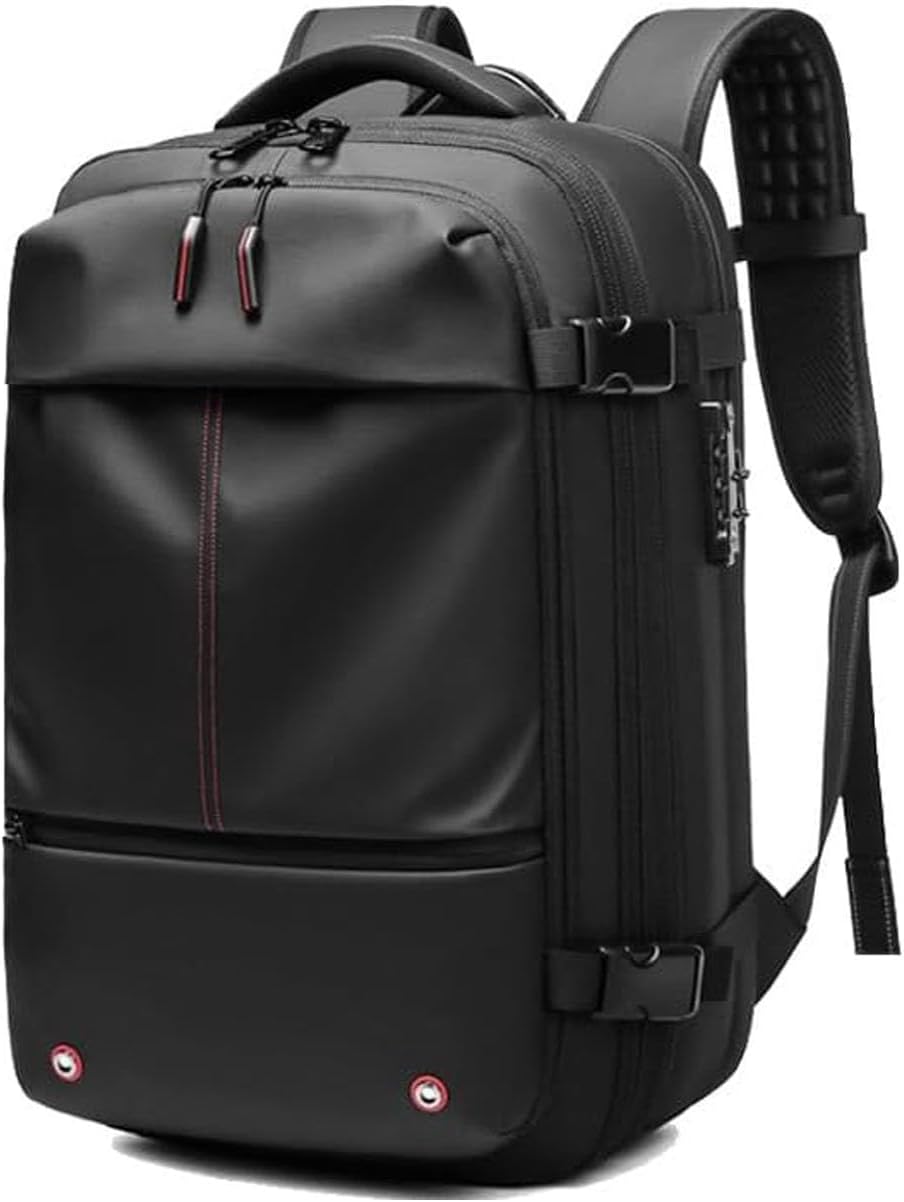 Ready for your trip! Expandable compression travel backpack with anti-theft lock & wet compartment storage.