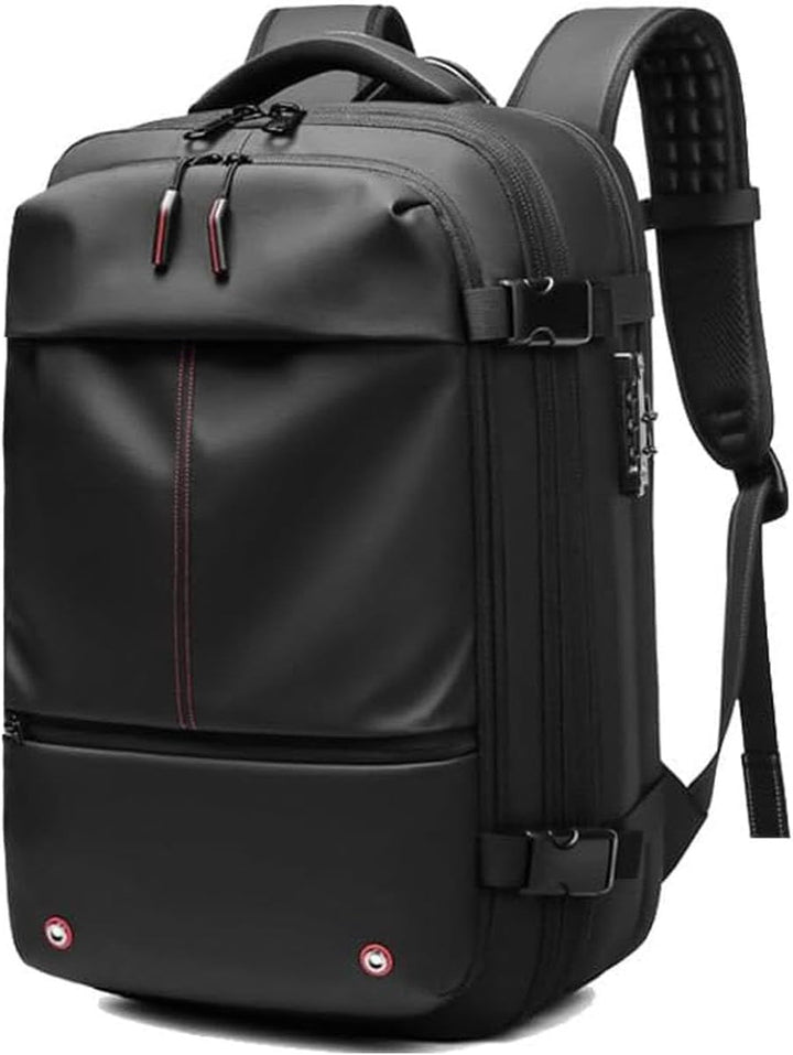Ready for your trip! Expandable compression travel backpack with anti-theft lock & wet compartment storage.