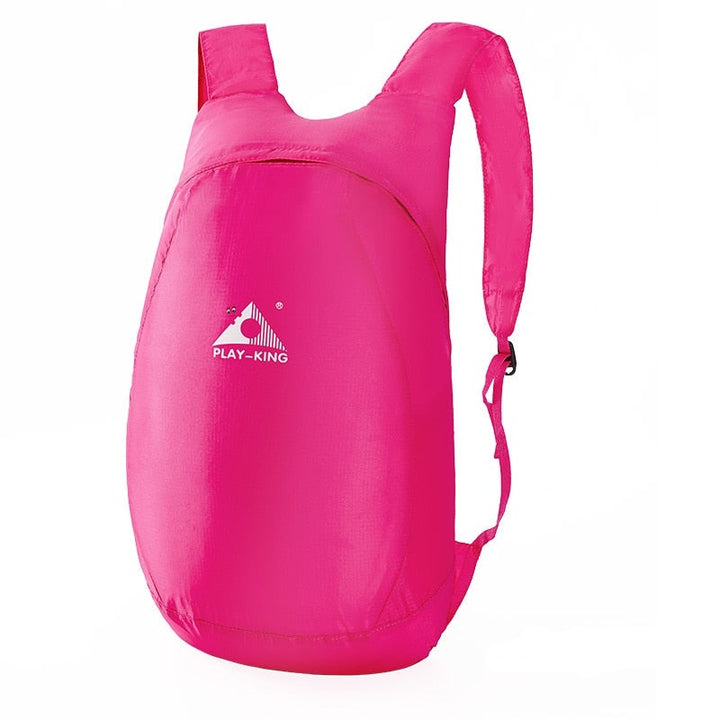 Compact 20L water-resistant travel bag, foldable design for hiking & outdoor activities.