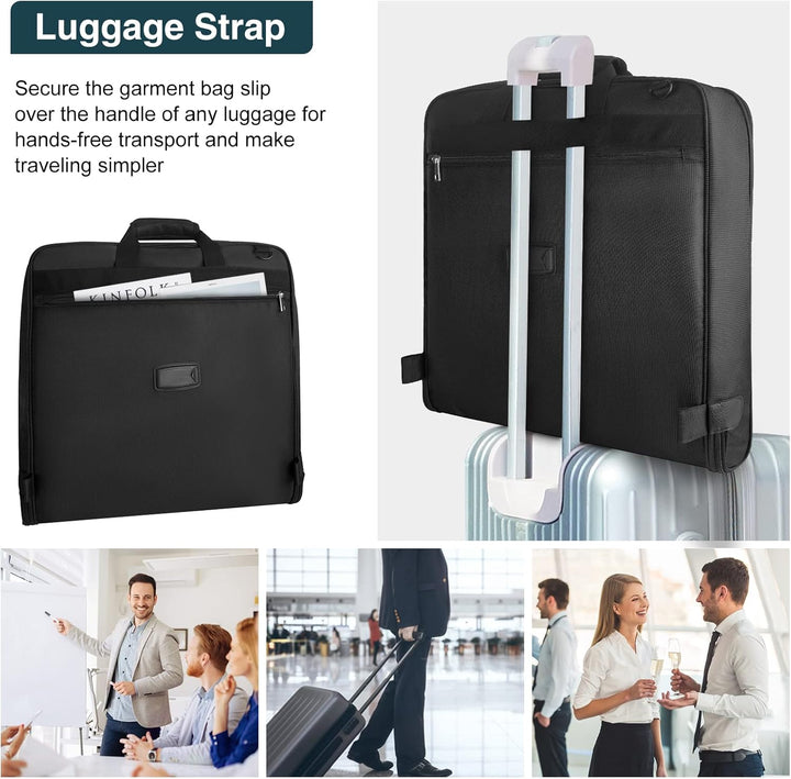 Wrinkle-free travel with this foldable unisex garment bag. Carry-on suit organizer for business & weekend trips.