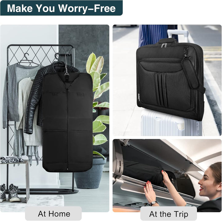 Compact, foldable carry-on garment bag for men & women. Ideal suit organizer and waterproof duffel for travel.