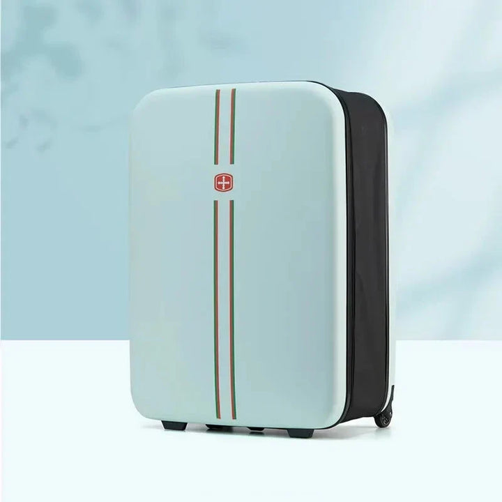 Durable rolling suitcase, a unisex hard shell expandable travel bag for all your adventures.