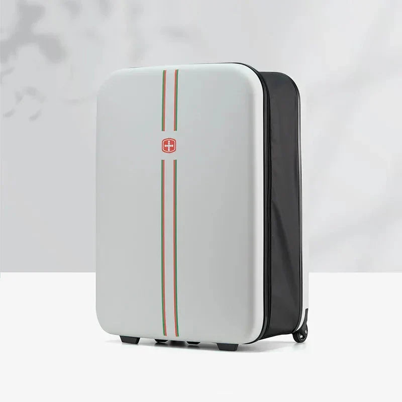 Compact cabin luggage: a foldable, expandable hard shell suitcase for smart, space-saving travel.