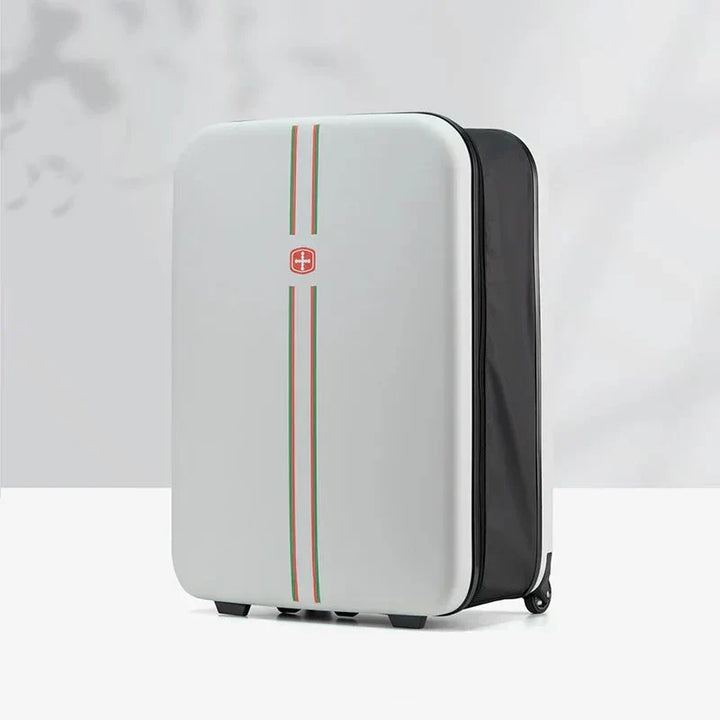 Compact cabin luggage: a foldable, expandable hard shell suitcase for smart, space-saving travel.