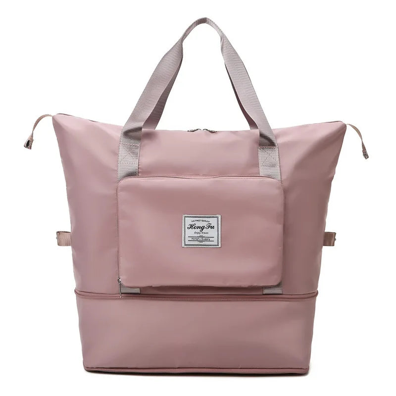 Compact foldable luggage: lightweight travel bag, ideal carry-on or gym bag. Easy storage.