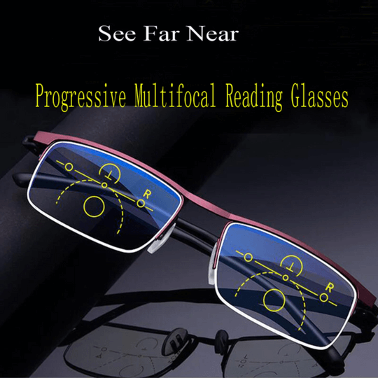 Unisex German Progressive Multifocal Glasses, sleek design with scratch-resistant lenses, perfect for varied visual tasks.