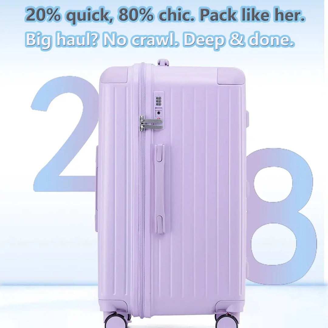 Robust Milano Voyager hard shell expandable suitcase with ultra-silent 360-degree spinner wheels.