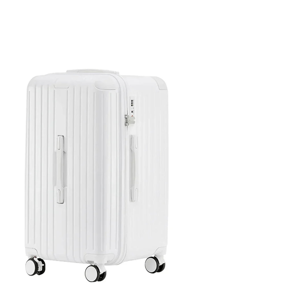 Versatile hard shell expandable luggage, ideal for both carry-on and checked travel needs.