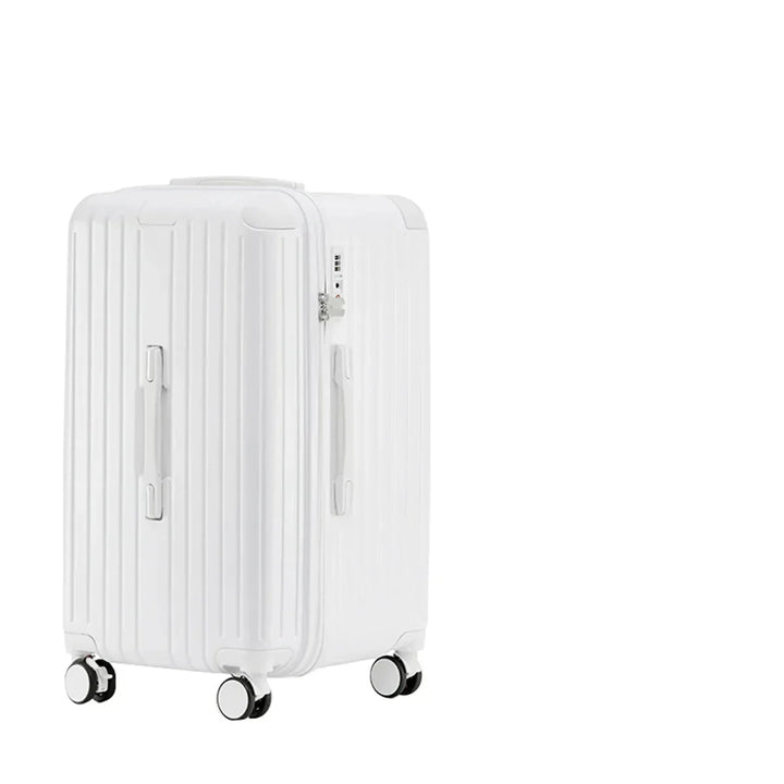 Versatile hard shell expandable luggage, ideal for both carry-on and checked travel needs.
