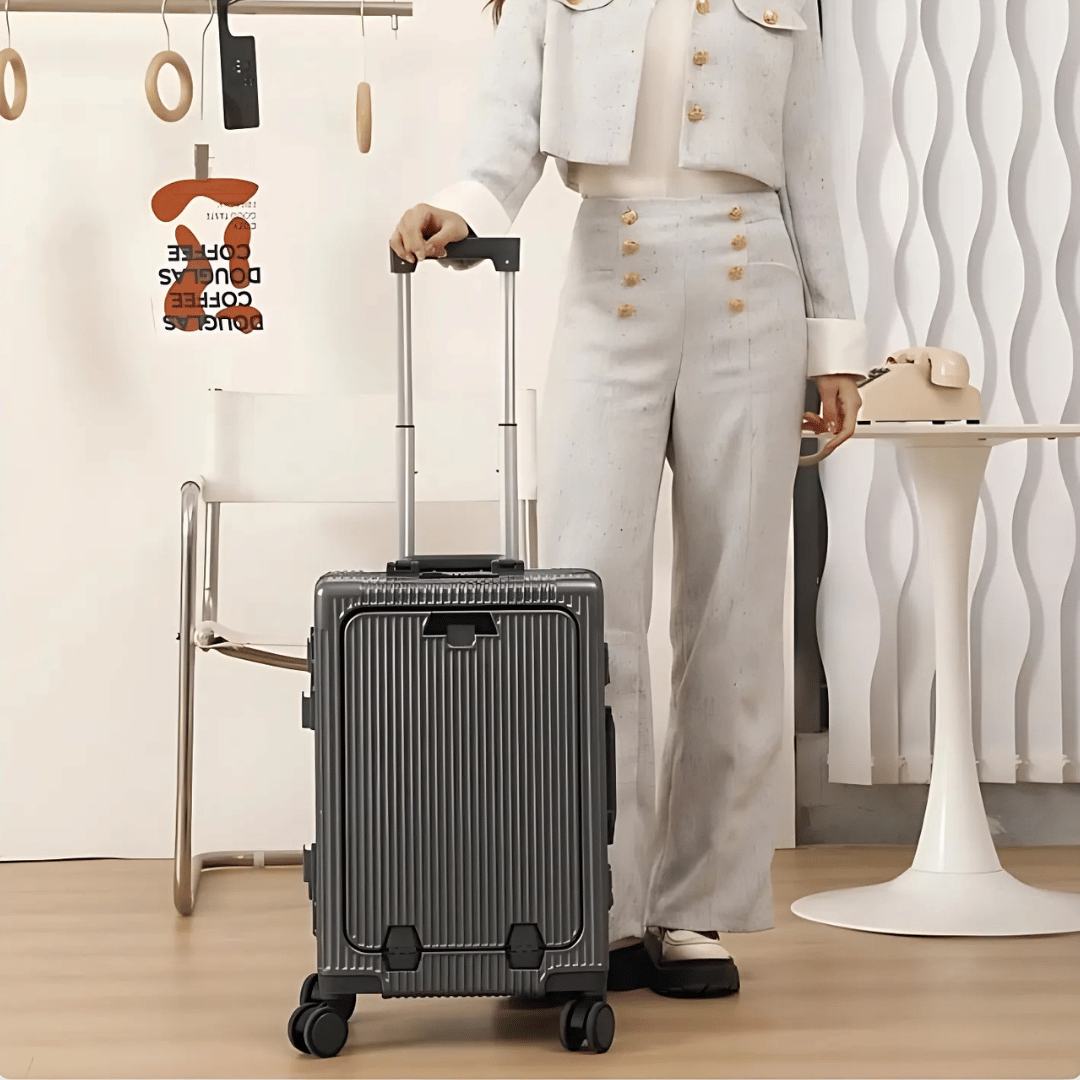 Durable hardshell carry-on luggage, cabin approved, perfect for business travel & weekend trips.