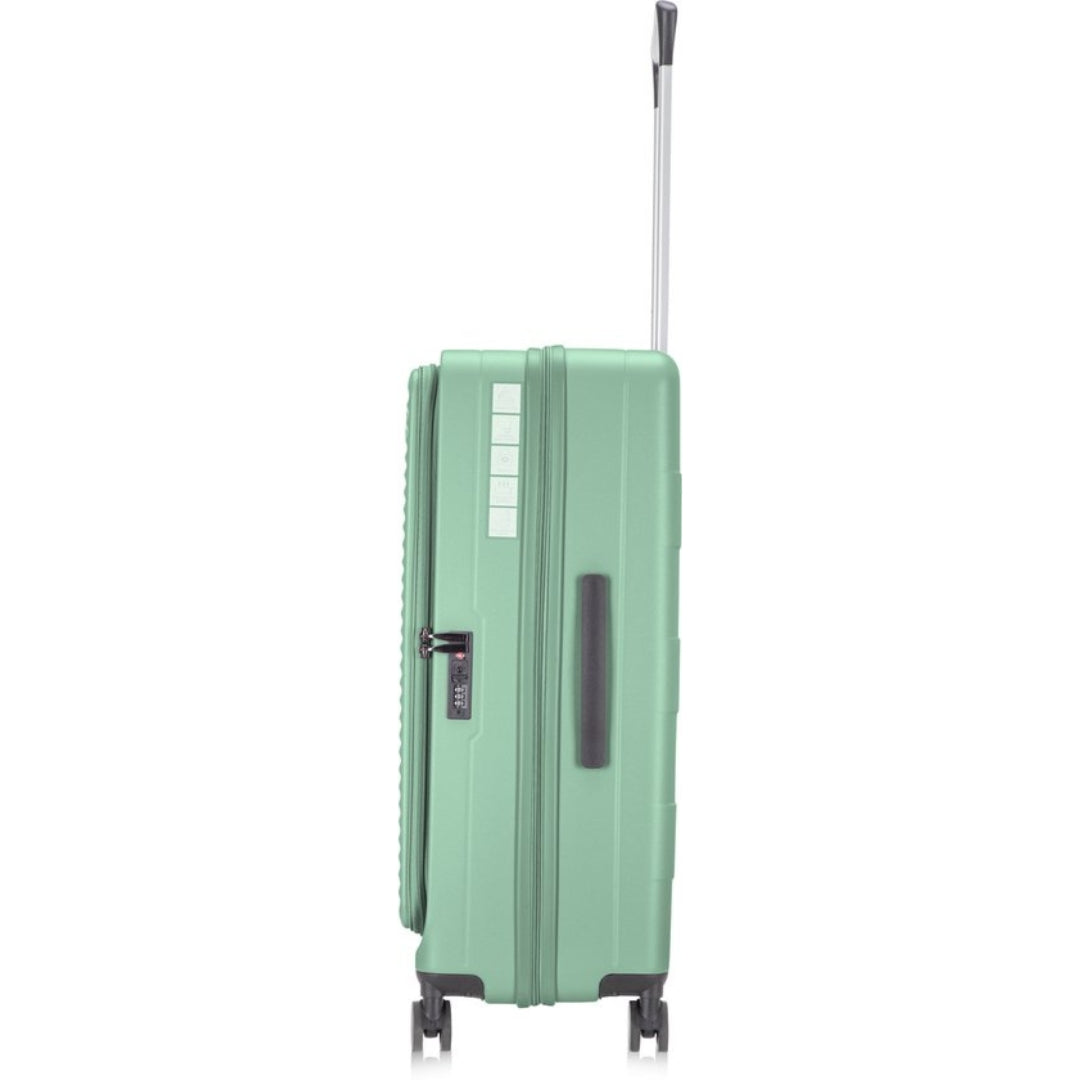 Robust hardshell suitcase for professional & leisure travel, featuring a secure laptop pocket & spinner.
