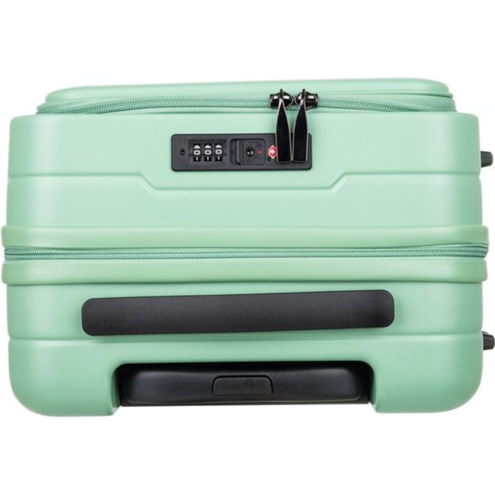 Hardshell suitcase in a modern design, unisex, with an easy-access laptop compartment and sturdy wheels.