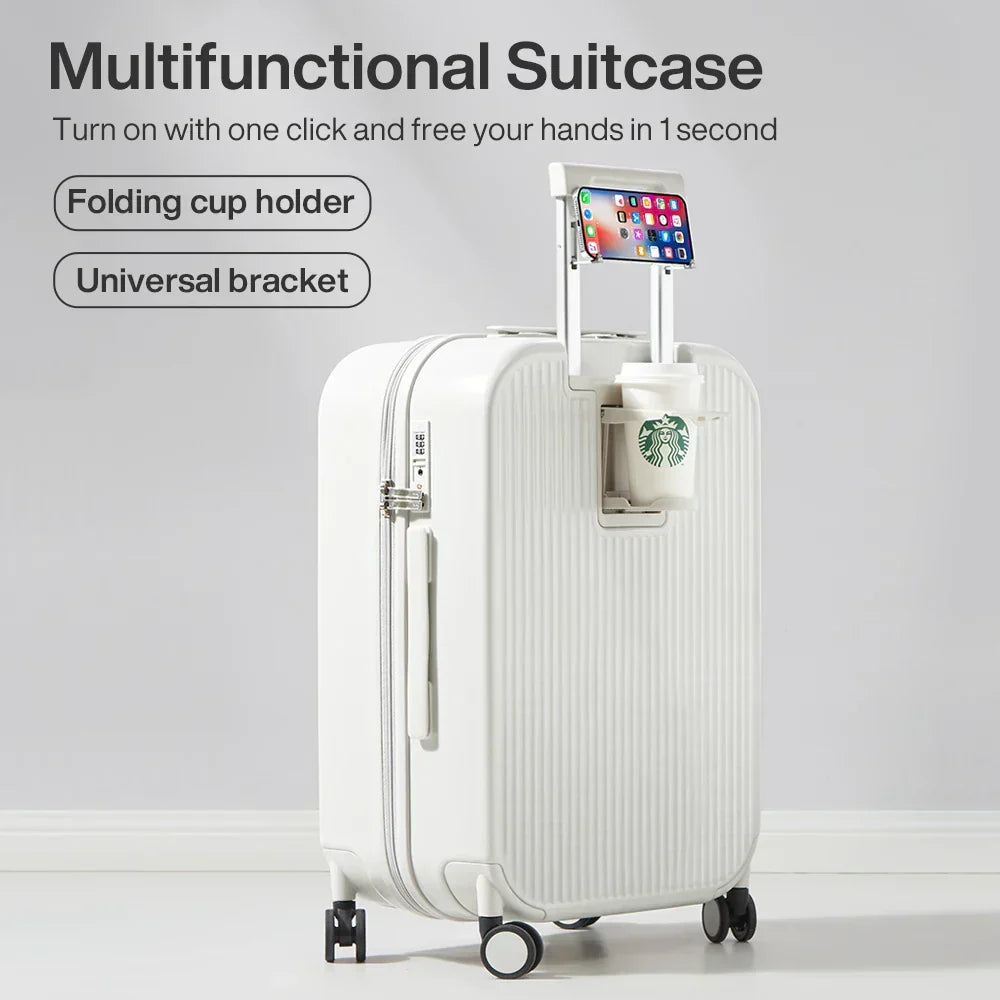 Business trip ready hardshell suitcase with spinner wheels, durable and organized travel companion.