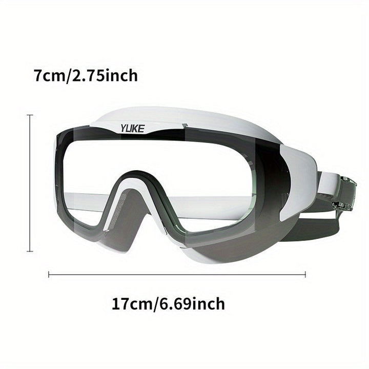 Adults' swim goggles in action: anti-fog, waterproof, & clear vision for uninterrupted underwater views.