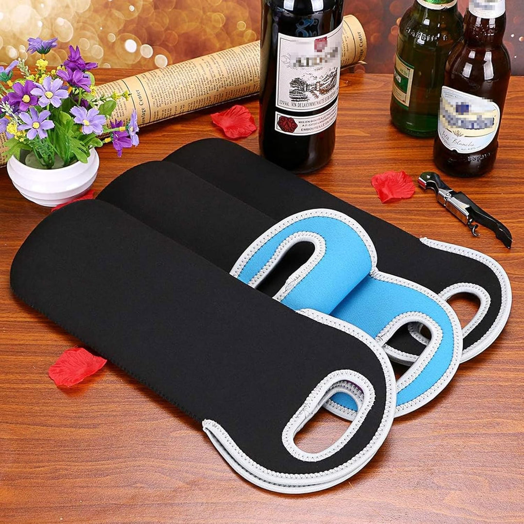 Neoprene insulated dual wine carrier, excellent for keeping drinks chilled.