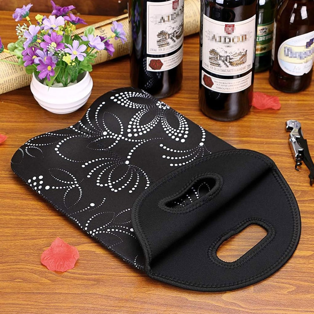 Unisex insulated wine carrier, perfect for safely transporting two bottles.