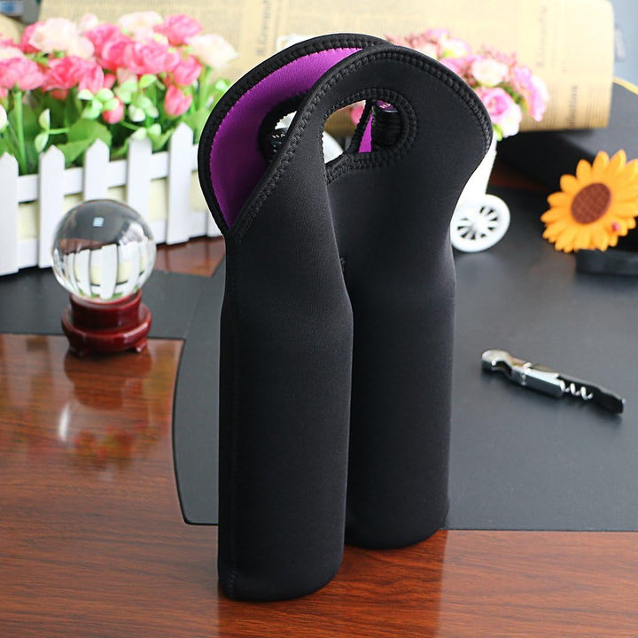 Unisex insulated drink carrier bag, holds two wine bottles, for outdoor use.