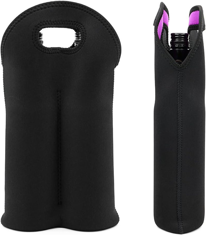 Durable dual bottle wine accessory, insulated carrier for travel & gifting.
