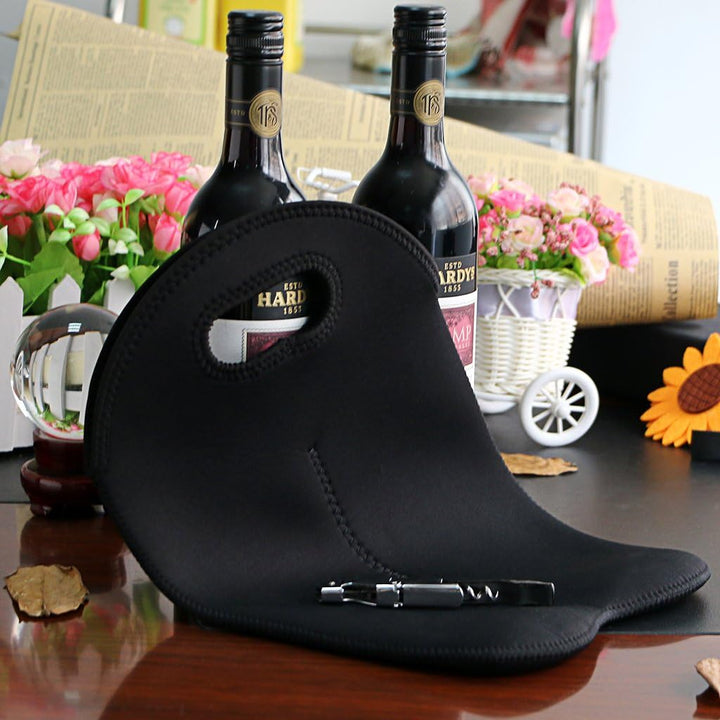 Insulated wine bottle tote, unisex design, perfect for picnics & events.