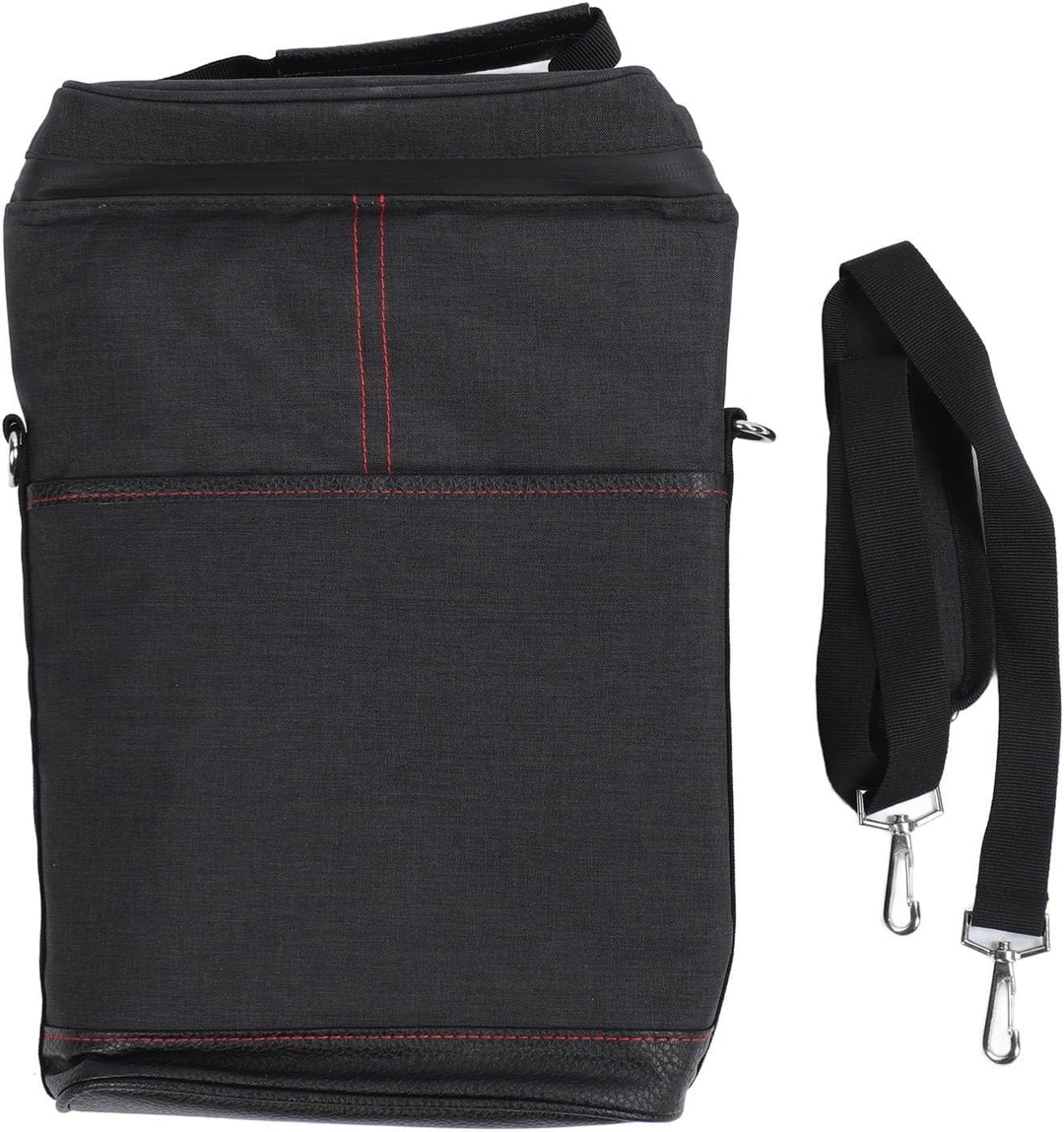 Durable canvas insulated wine tote bag. Securely holds two bottles for parties, picnics, or gifting.