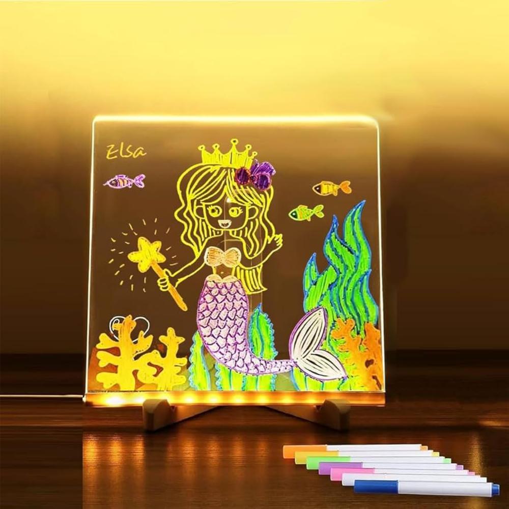 Stylish LED display board with warm night light, a modern home decor piece for personalized messages & art.