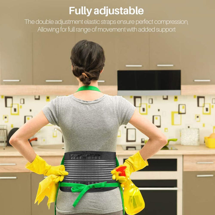Unisex lightweight lower back support belt for pain relief, sleek design, breathable material, ergonomic fit, health wellness