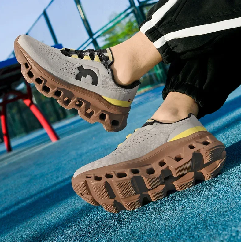 Breathable mesh upper of unisex lightweight running shoes, designed for ultimate comfort & performance.