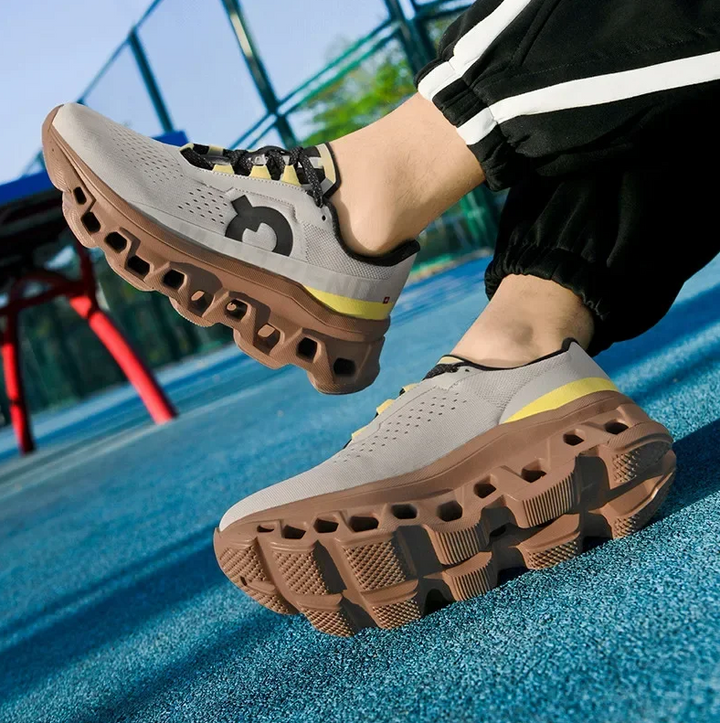 Breathable mesh upper of unisex lightweight running shoes, designed for ultimate comfort & performance.