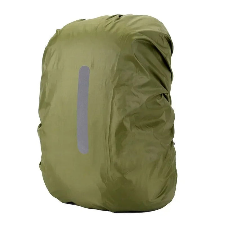 Reflective backpack rain cover for enhanced visibility & safety during night commutes or travel.