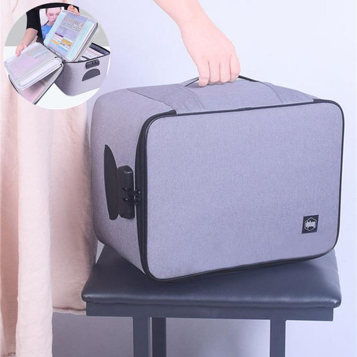 Secure lockable waterproof document case for passports, important papers, and valuables. Portable safe for travel & home.