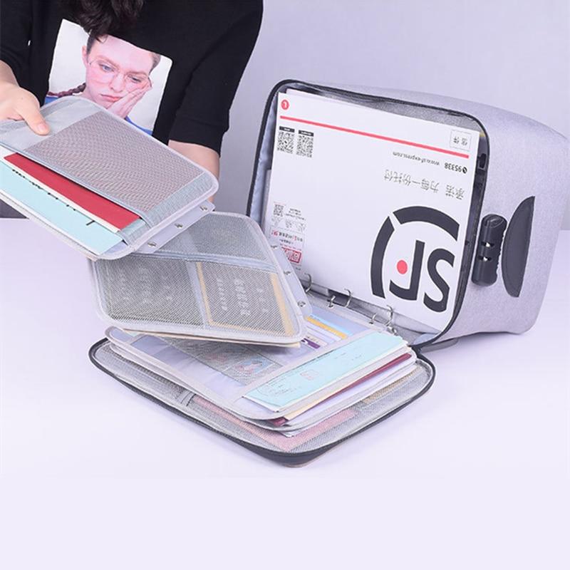 Multi-layer travel organizer & waterproof document case for efficient storage of essential papers & items.